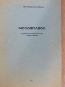Módosítások a gimnáziumok rendtartásához [antikvár]