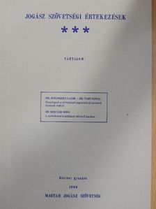 Dr. Bosánszky Lajos - Jogász szövetségi értekezések 1986/3. [antikvár]