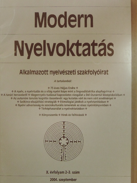 Banczerowski Janusz - Modern Nyelvoktatás 2004/2-3. [antikvár]