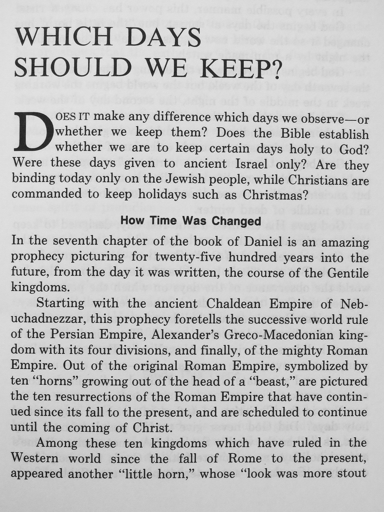 Herbert W. Armstrong - Pagan Holidays or God's Holy Days-Which? [antikvár]
