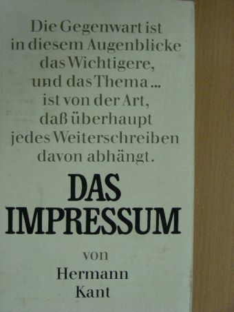 Hermann Kant - Das Impressum [antikvár]