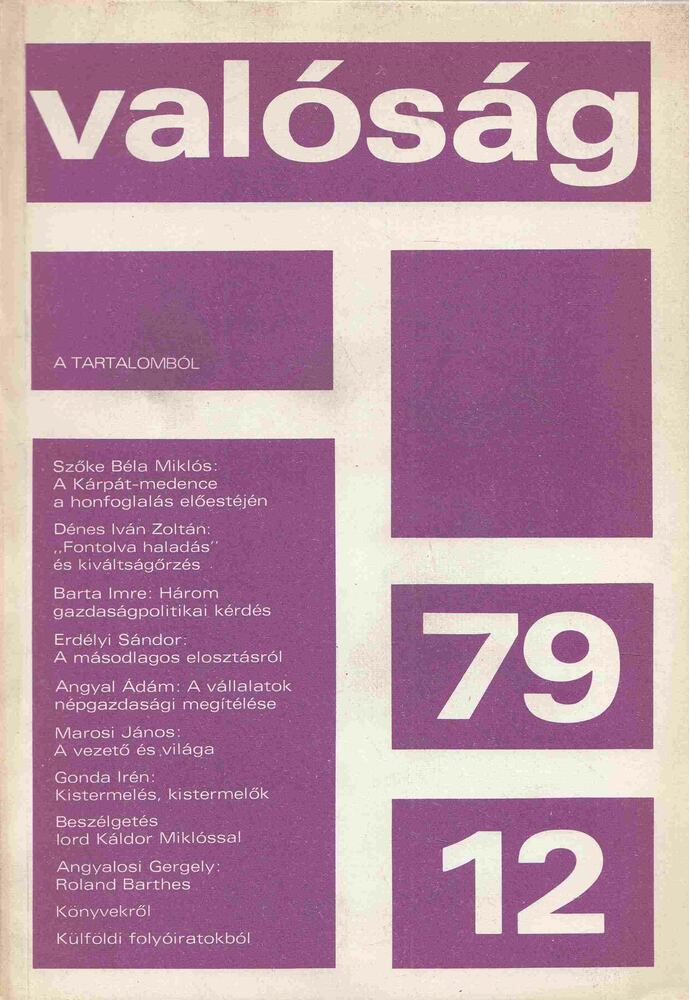 Kőrösi József - Valóság 1979/12 [antikvár]