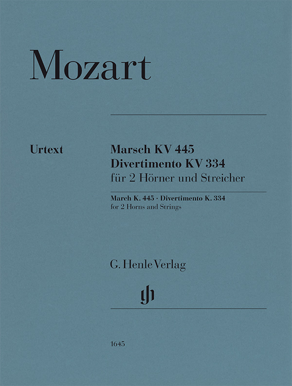 MOZART, W,A, - MARSCH KV 445 / DIVERTIMENTO KV 335 FÜR ZWEI HÖRNER UND STREICHER, STIMMEN
