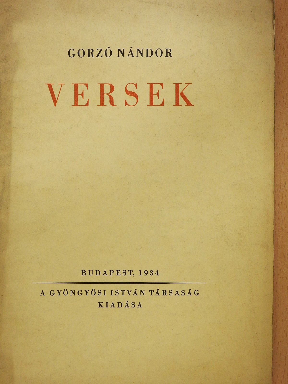 Gorzó Nándor - Versek (dedikált példány) [antikvár]