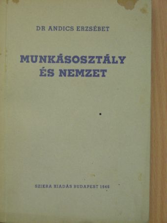 Dr. Andics Erzsébet - Munkásosztály és nemzet [antikvár]