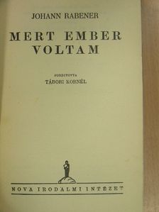 Johann Rabener - Mert ember voltam [antikvár]