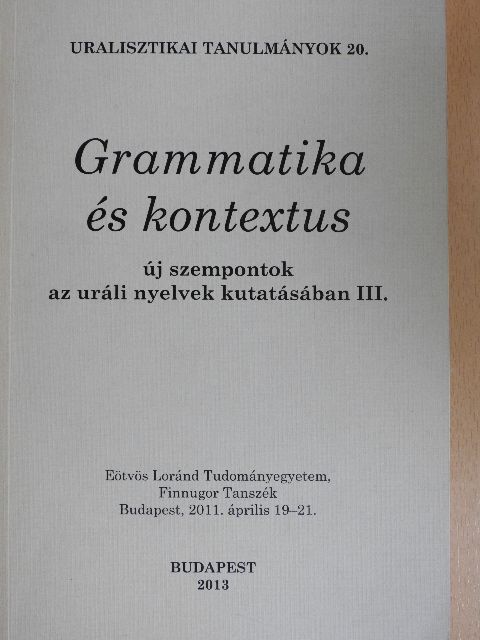Dér Csilla - Grammatika és kontextus [antikvár]
