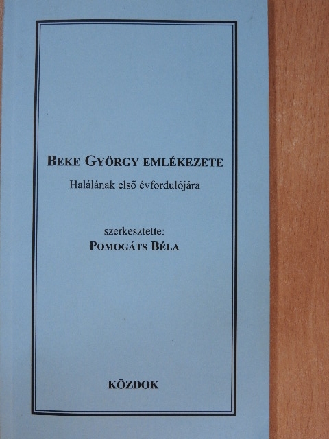 Aniszi Kálmán - Beke György emlékezete [antikvár]