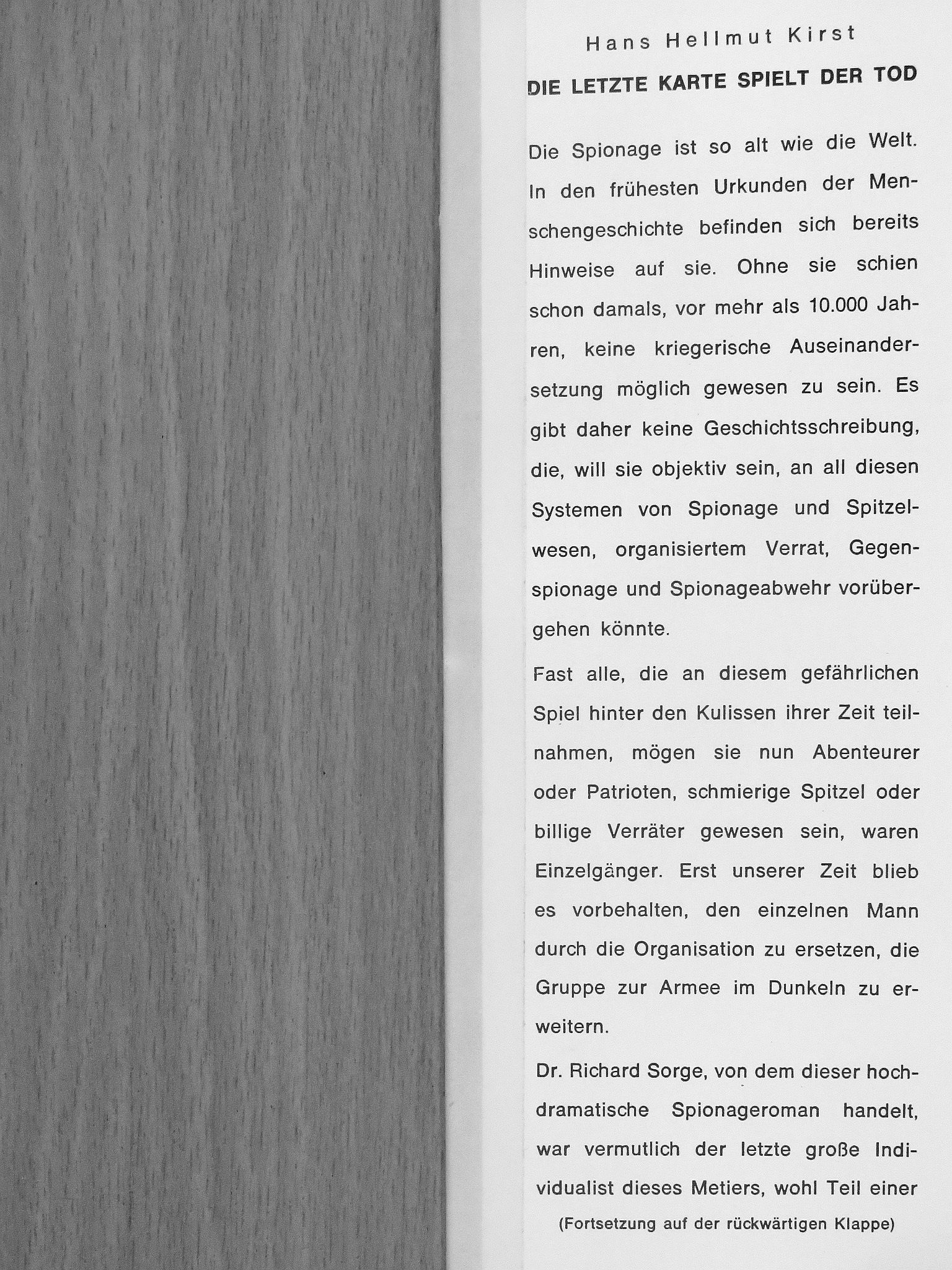 Hans Hellmut Kirst - Die letzte Karte spielt der Tod [antikvár]