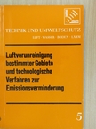 Luftverunreinigung bestimmter Gebiete und technologische Verfahren zur Emissionsverminderung [antikvár]