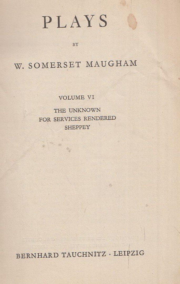 W. Somerset Maugham - Plays VI. [antikvár]