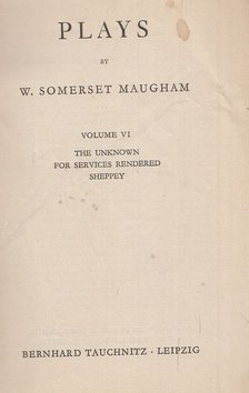 W. Somerset Maugham - Plays VI. [antikvár]