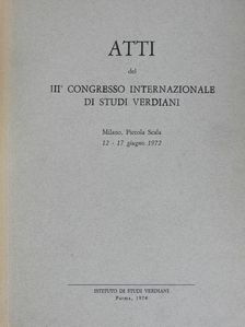 Atti del III Congresso Internazionale di Studi Verdiani [antikvár]