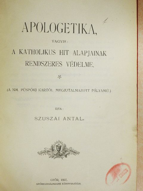 Szuszai Antal - Apologetika [antikvár]