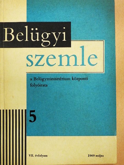 Czövek Imre - Belügyi szemle 1969. május [antikvár]
