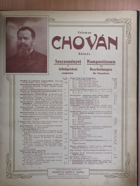 Chován Kálmán - Coloman Chován Kálmán szerzeményei és átdolgozásai zongorára [antikvár]