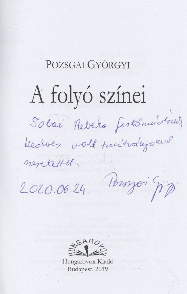 Pozsgai Györgyi - A folyó színei (dedikált) [antikvár]