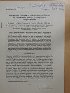 Fekete Ilona - Environmental Evaluation of a Local Lake Chain Affected by Wastewater by Means of Spectrochemical Analytical Methods (dedikált példány) [antikvár]
