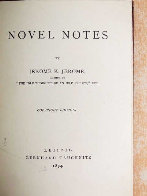 Jerome K. Jerome - Novel Notes [antikvár]