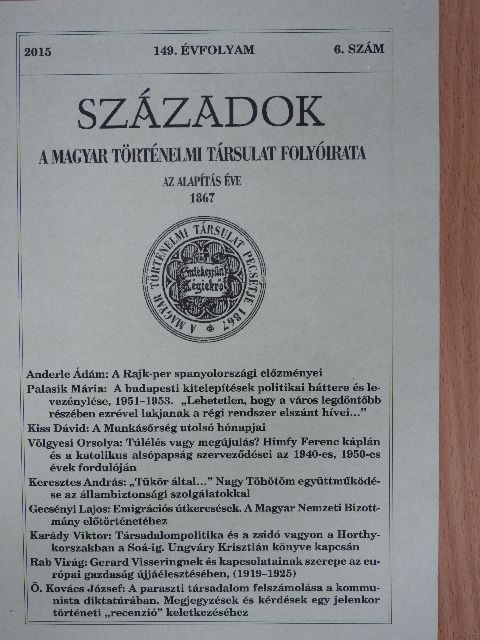 Anderle Ádám - Századok 2015/6. [antikvár]