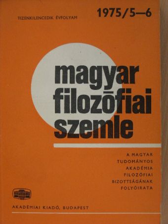 Balogh István - Magyar Filozófiai Szemle 1975/5-6. [antikvár]