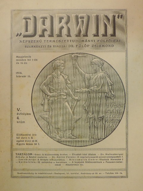 Dr. Haltenberger Mihály - "Darwin" 1916. február 15. [antikvár]