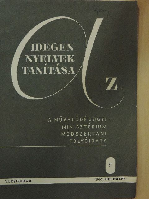 B. Révész Mária - Az idegen nyelvek tanítása 1963. december [antikvár]