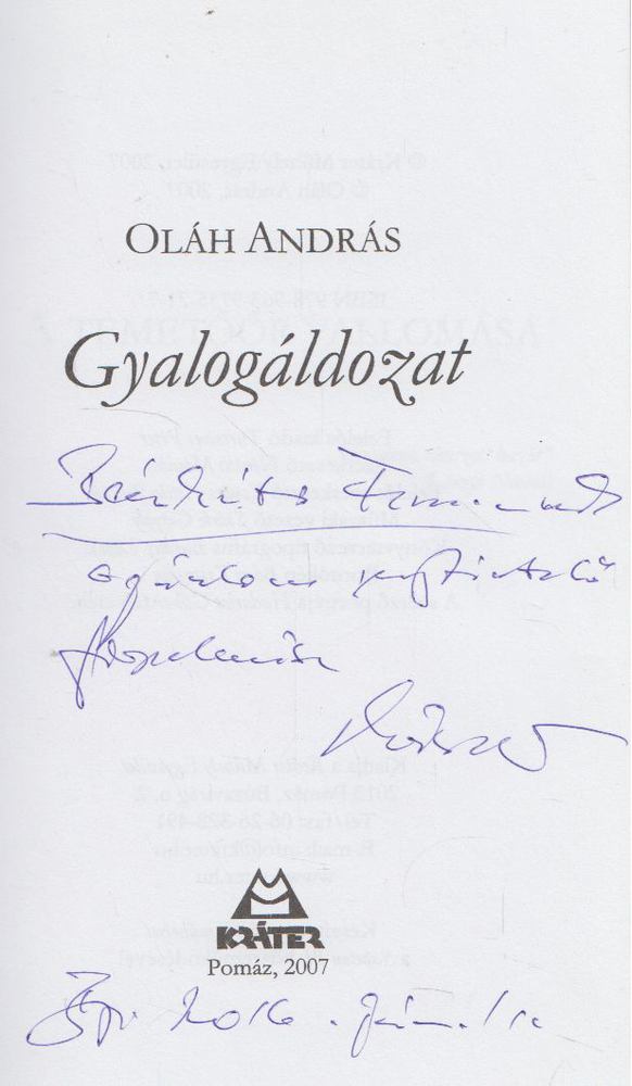 Oláh András - Gyalogáldozat (dedikált) [antikvár]