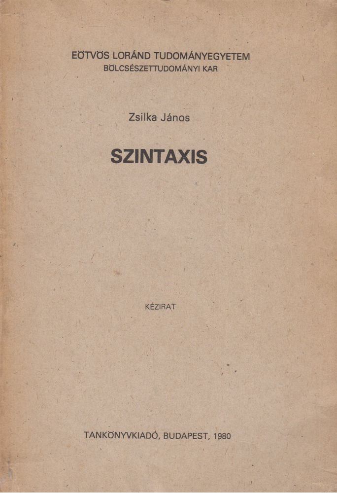 Zsilka János - Szintaxis [antikvár]
