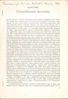 DANKÓ IMRE - Életmódkutatás Kisvárdán [antikvár]