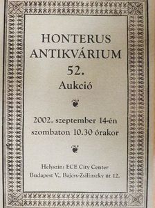 Honterus Antikvárium 52. Aukció [antikvár]