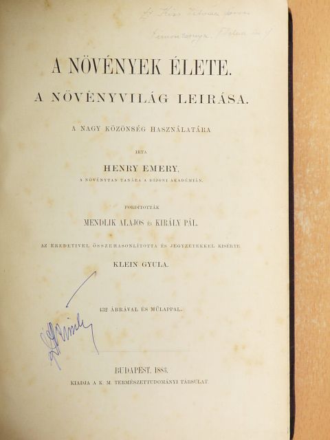 Henry Emery - A növények élete [antikvár]