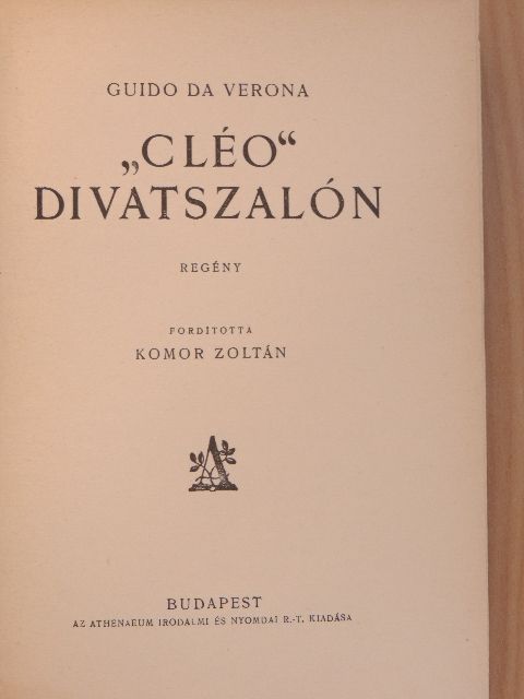 Guido Da Verona - "Cléo" divatszalón [antikvár]