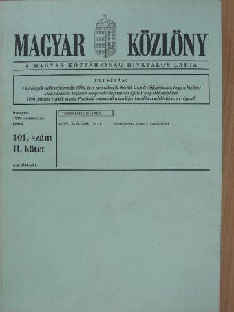 Magyar Közlöny 1995. november 24. [antikvár]