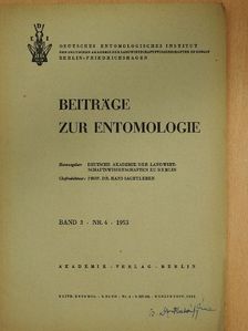 Creutz G. - Beiträge zur Entomologie 1953/4. [antikvár]