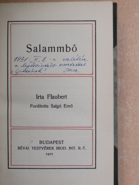Flaubert - Salammbó [antikvár]
