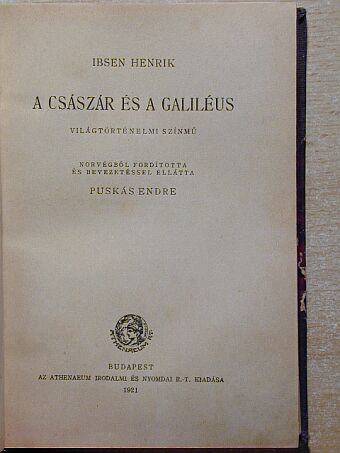 Ibsen Henrik - A császár és a Galiléus [antikvár]