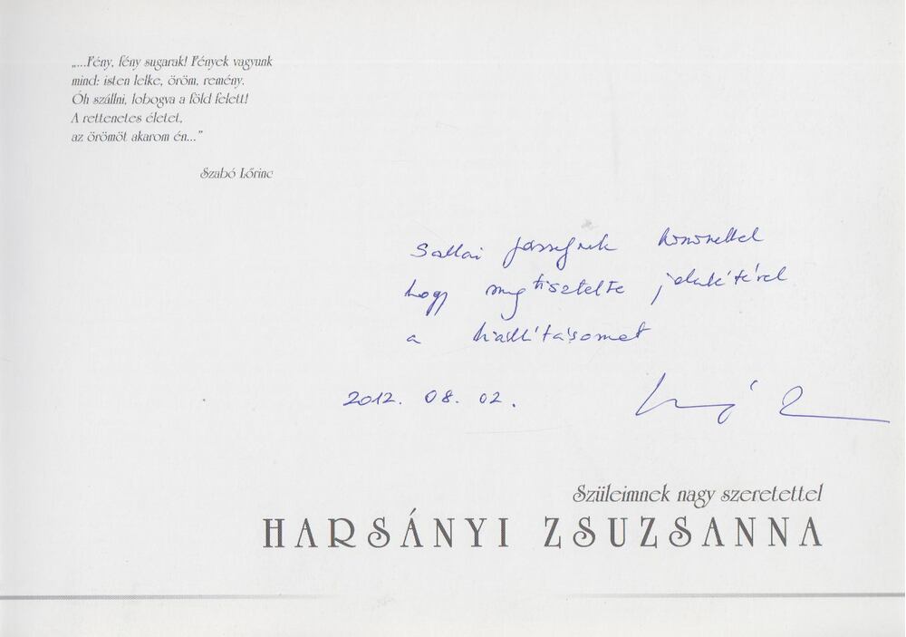 Harsányi Zsuzsanna (dedikált) [antikvár]