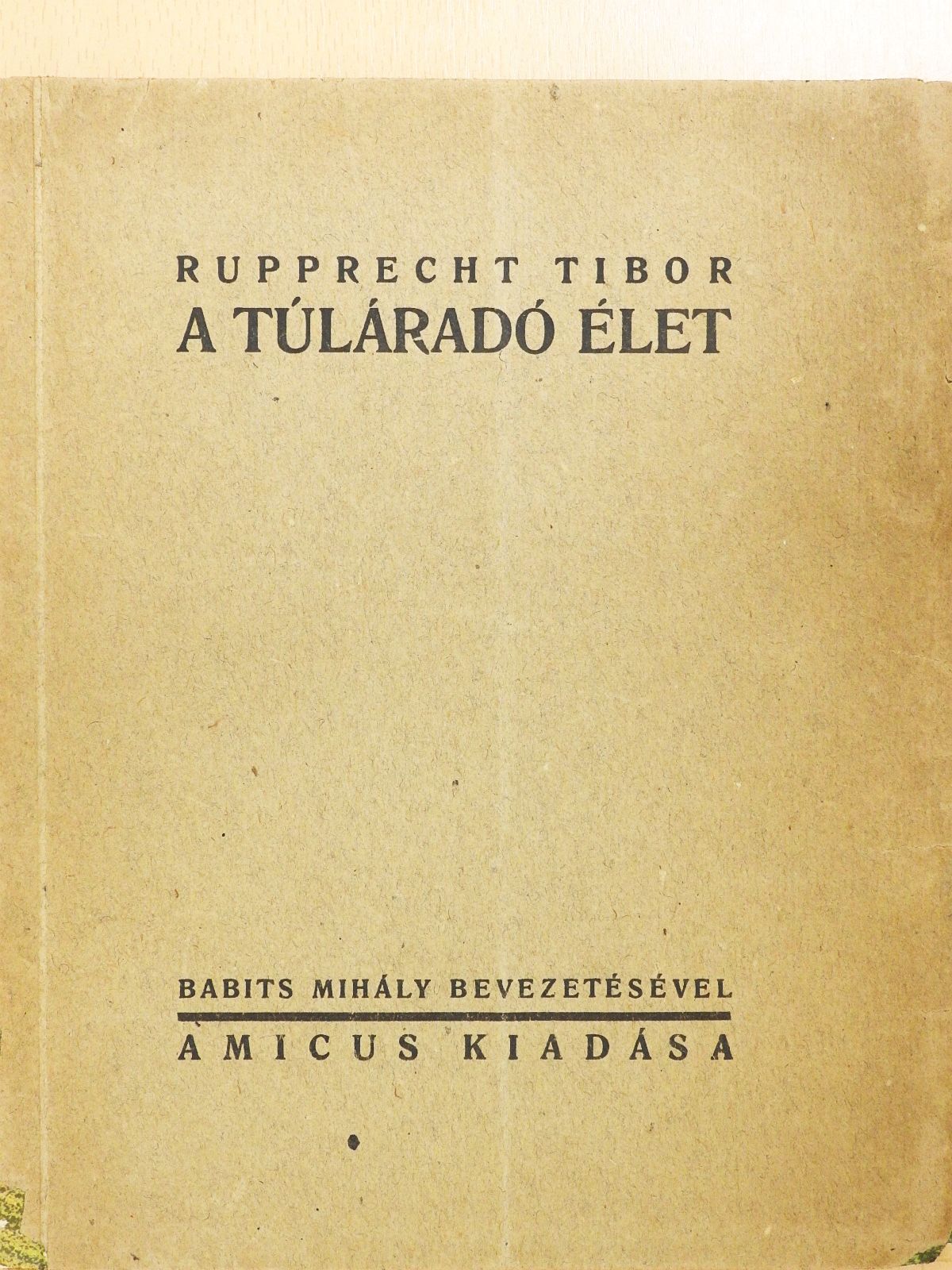 Rupprecht Tibor - A túláradó élet (számozott, aláírt példány) [antikvár]