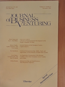 Per Davidsson - Journal of Business Venturing November 1991 [antikvár]