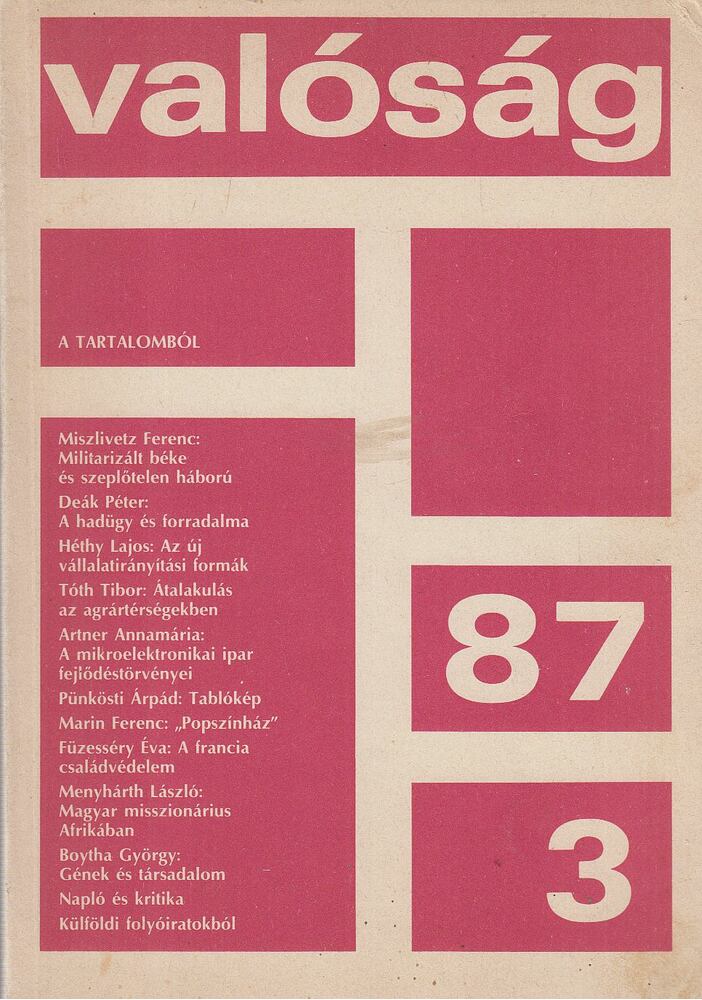 Kőrösi József - Valóság 1987/3. [antikvár]