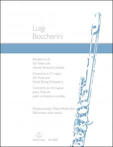 BOCCHERINI, LUIGI - KONZERT IN D-DUR FÜR FLÖTE UND KLEINES STREICHORCHESTER, KLAVIERAUSZUG