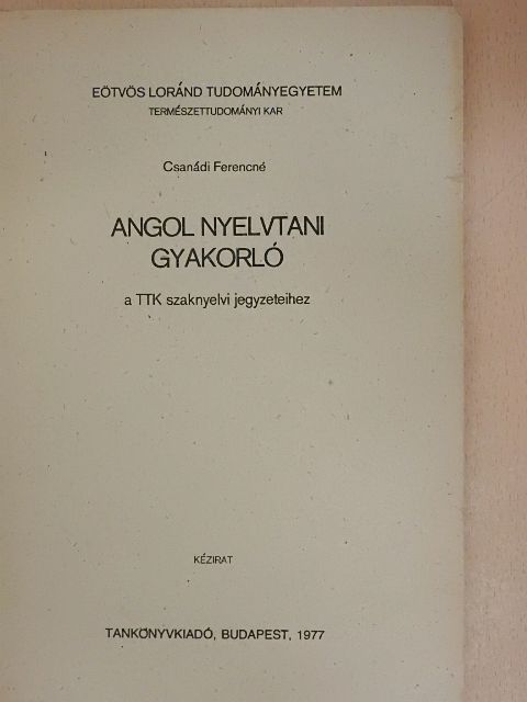 Csanádi Ferencné - Angol nyelvtani gyakorló [antikvár]