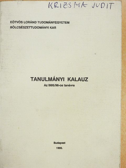 Tanulmányi kalauz az 1995/96-os tanévre [antikvár]