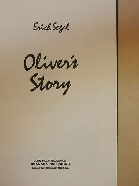 Erich Segal - Oliver's Story [antikvár]