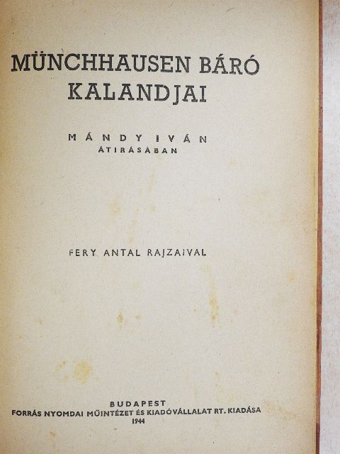 G. A. Bürger - Münchhausen báró kalandjai [antikvár]