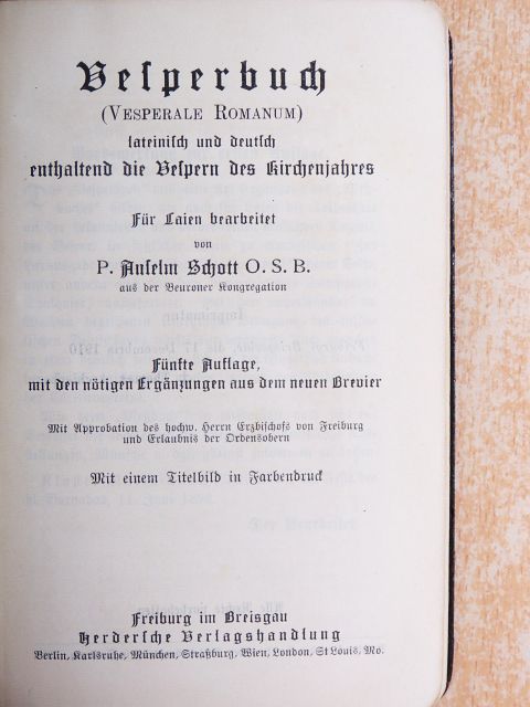 Vesperbuch (gótbetűs) [antikvár]