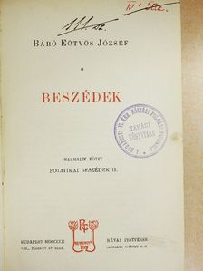 Báró Eötvös József - Beszédek III. [antikvár]