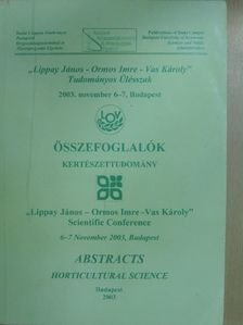 Összefoglalók - Kertészettudomány/Abstracts Horticultural Science [antikvár]