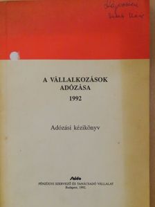Csékiné Varga Éva - A vállalkozások adózása 1992 [antikvár]